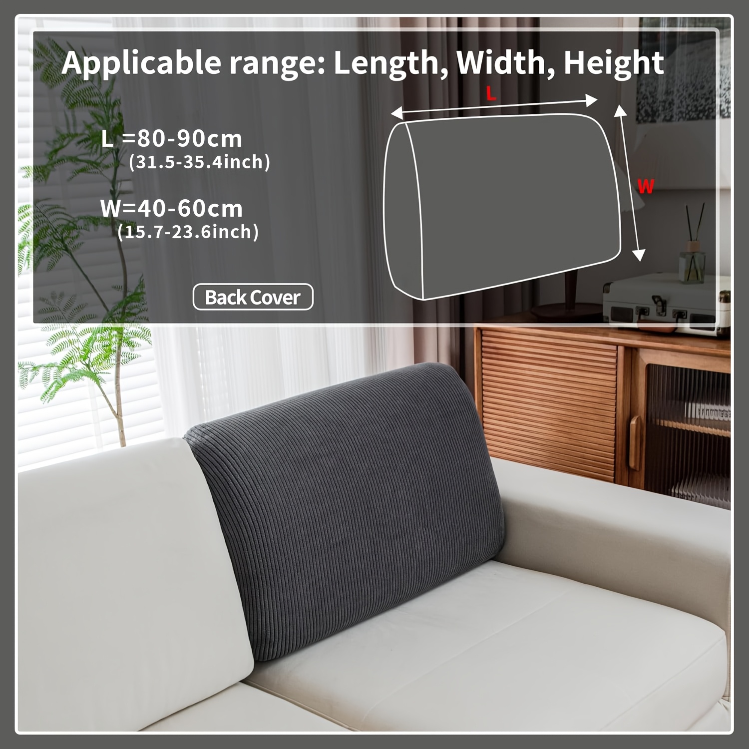 TEMU 1pc Striped Sofa Cover Sofa Case Protective Cover Anti-slip Removable And Washable Backrest Cover Armrest Cover, Bedroom Office Living Room
