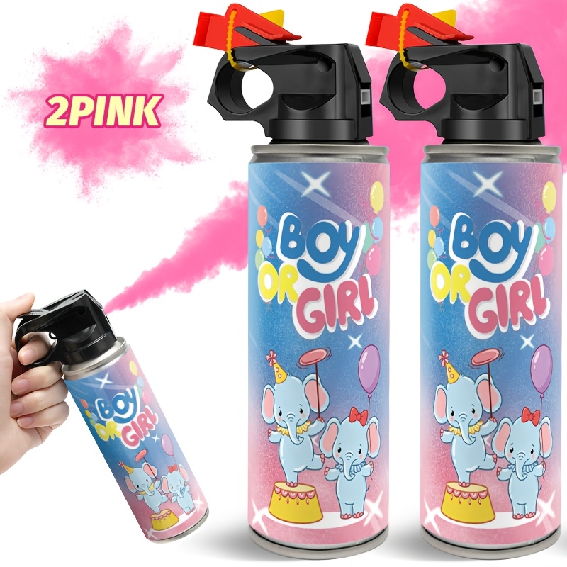 2pcs Gender Reveal Smoke Confetti & Party Spray Gift Set - Or Suitable For Showers, Gender Reveal Parties, Plastic Smoke Bombs For / Announcement Decorations