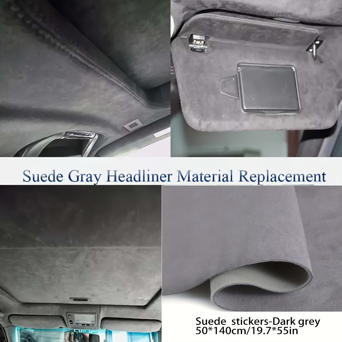 

Self-adhesive Grey Fabric Wrap - 19.7" X 55" | Install & Remove | Waterproof Interior For Vehicles, Couches, Wall Decor, And More.