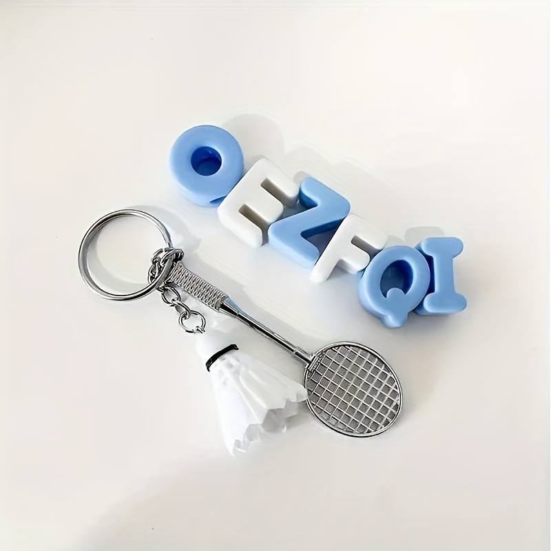 TEMU 1pc Personalized Fashion - Customizable Colorful Letter Diy Tennis, Badminton, Golf Ball Charms With Personalized Name - Suitable For Bags,