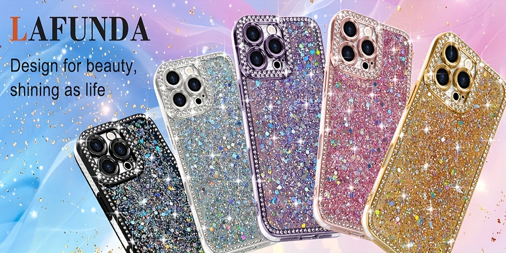 For IPhone 16/15 Plus/14/13 Pro Max Case Glitter, Support Wireless Charging, Shiny Bling Sparkly Bumper Cover For Women Soft Slim Shockproof Protective Phone