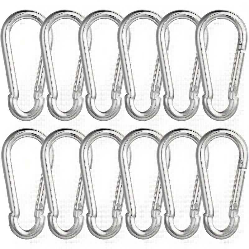TEMU 12 pezzi Hardware Industriale Clip a Molla con Fibbia, Gancio Industriale, Anello di Connessione Portachiavi Gioielli, per Campeggio / Viaggi /