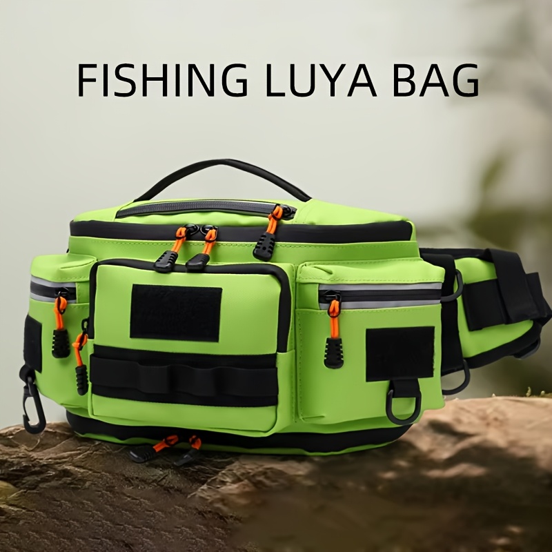 [Fishing Waist Bag] Fishing Waist Bag Outdoor Lure Fly Fishing Bag Multifunctional Waist Bag Multiple Carrying Modes Daily Travel Crossbody Bag Outdoor Sports Training Gym Bag Cycling Bag-B