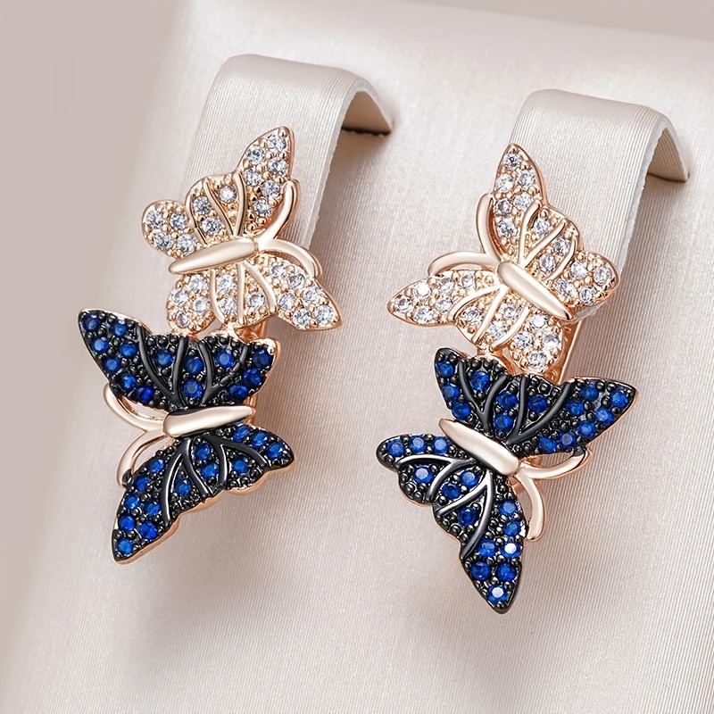 E-shop Paar Temperament Elegante Party Mode Item Schmetterling Reifen Ohrringe