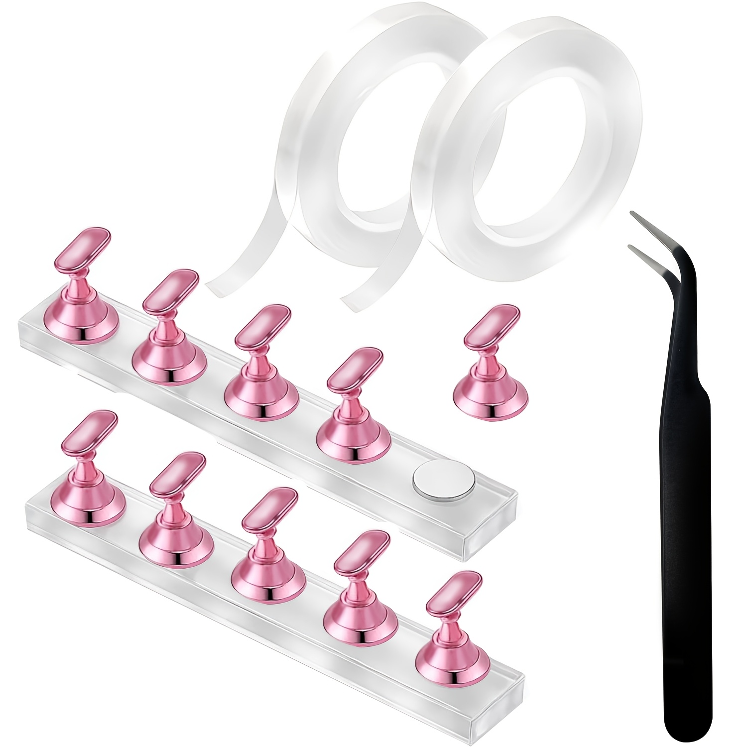 TEMU Kit de des ongles : planche à ongles, support de pièces, pince à épiler, outil de planche de peinture pour débutant