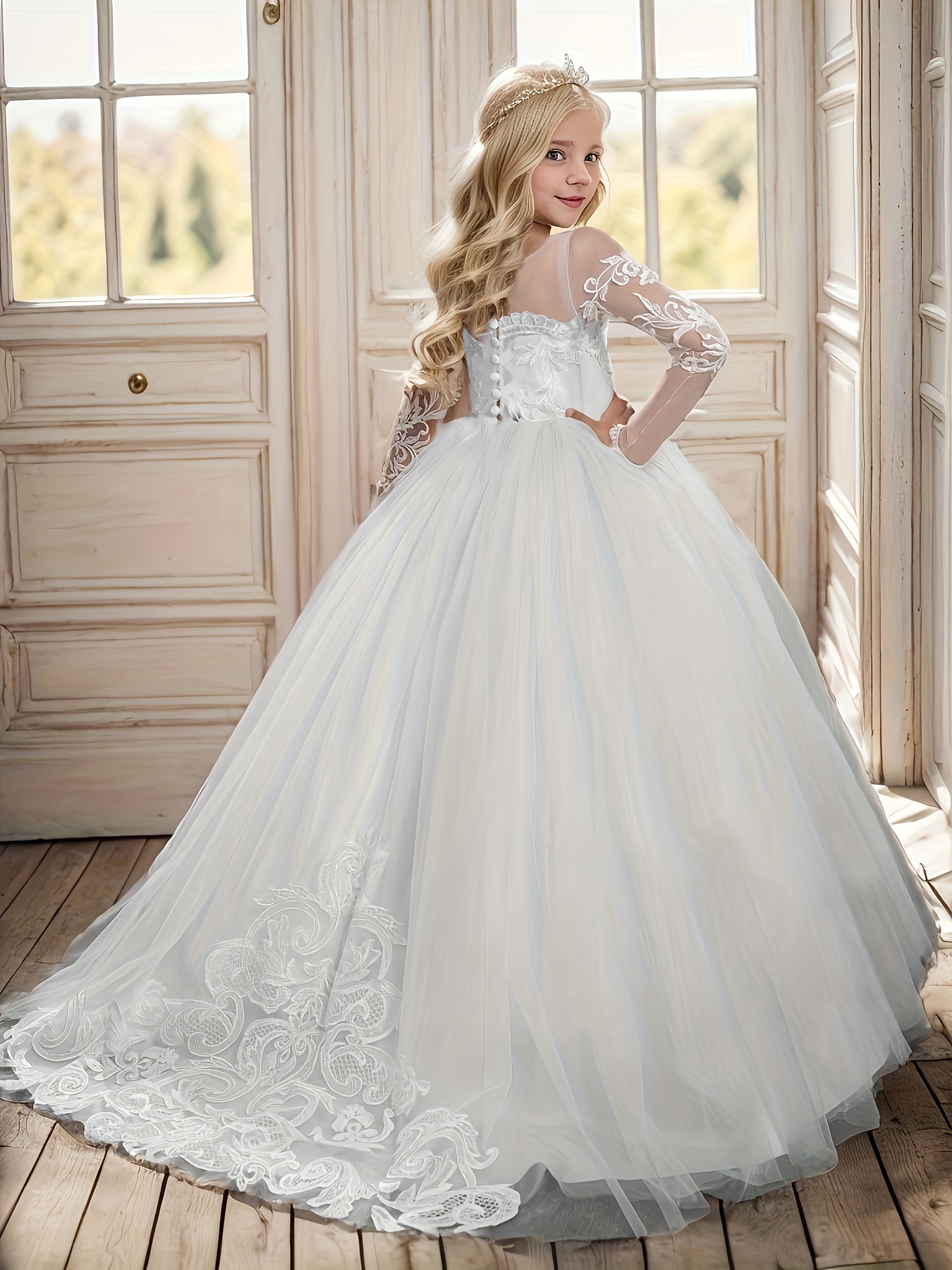 Robe Fille Sugar And Dumplin Blanche Fleurie - Taille 7 - Longue - Sans Manches - Neuf Avec étiquettes