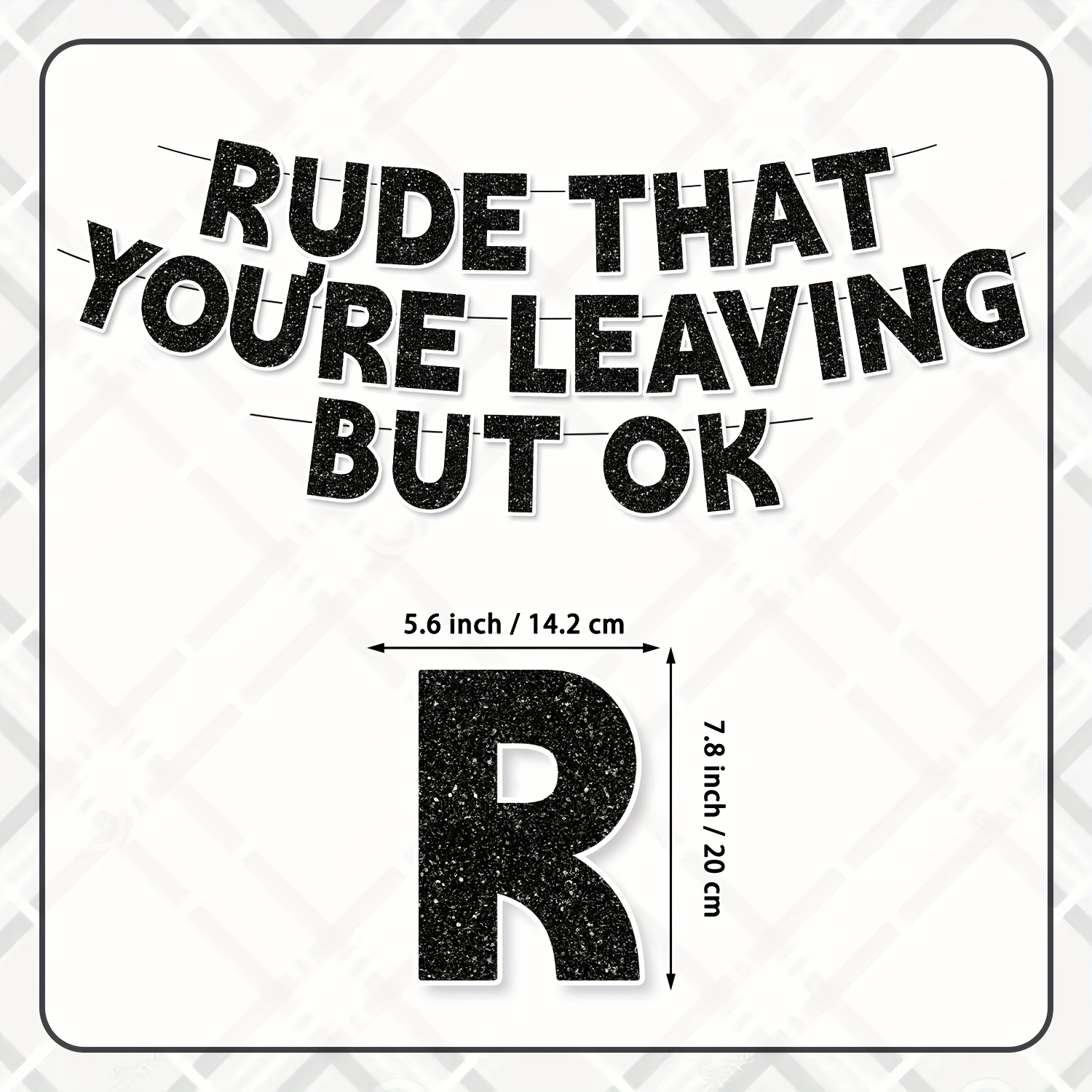 Bannière Départ Retraite "Rude That You're Leaving But OK" - Or - 3 Chaînes 3m - Décoration Fête Collègue