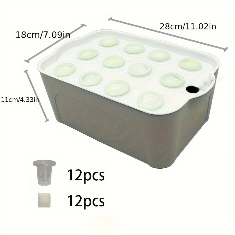 TEMU 1 Set Of 12-hole Water-picking Planting Box, Box-type Soilless Cultivation Equipment, Hydroponic Vegetables, Balcony Planting Flowers, Does Not Include Growth Lamp, Does Not Include Water Pump