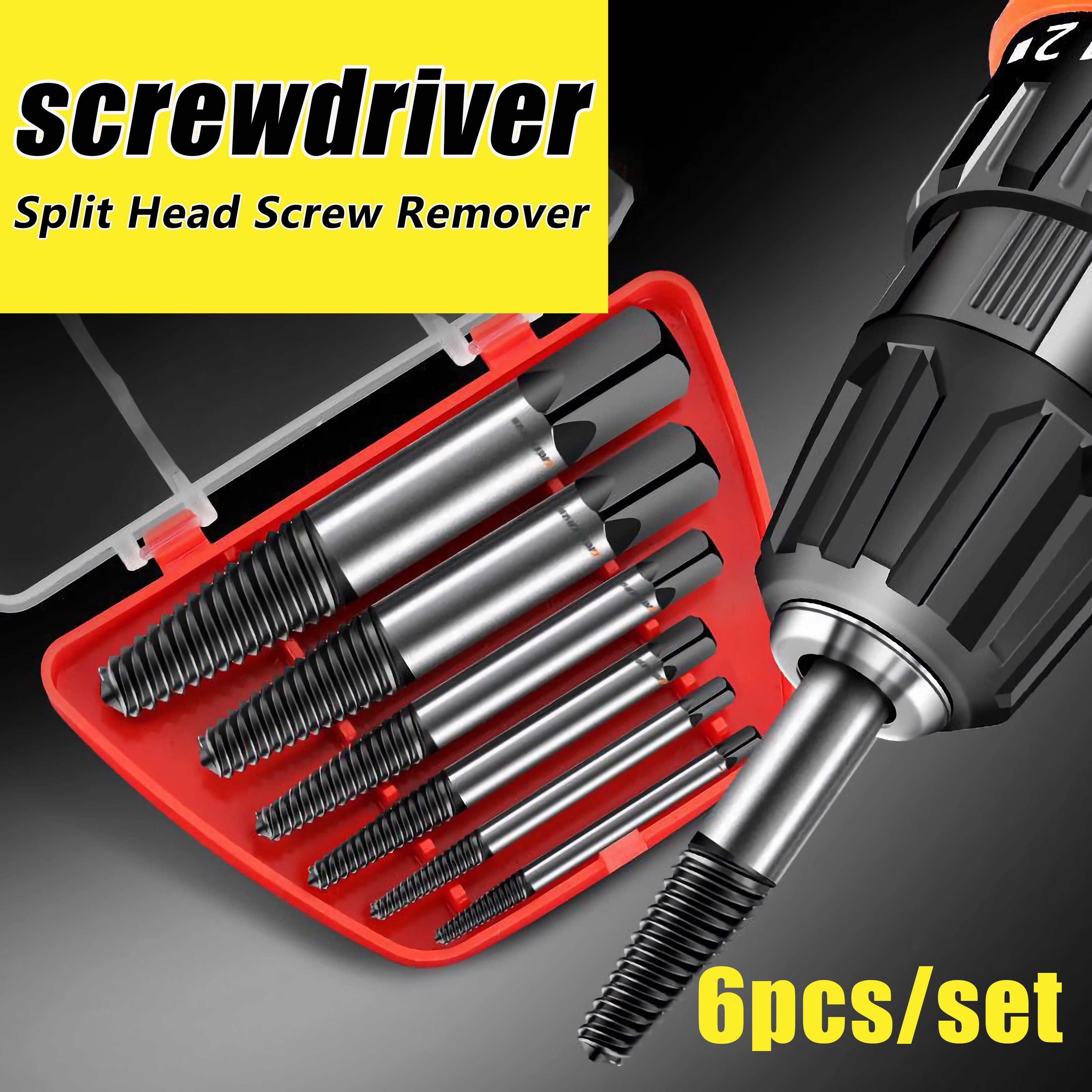 

6pcs/set Screw Extractor Metal Drill Bit Set-damaged Screws Remover Extractor Woodworking Tools Broken Bolt Extractor