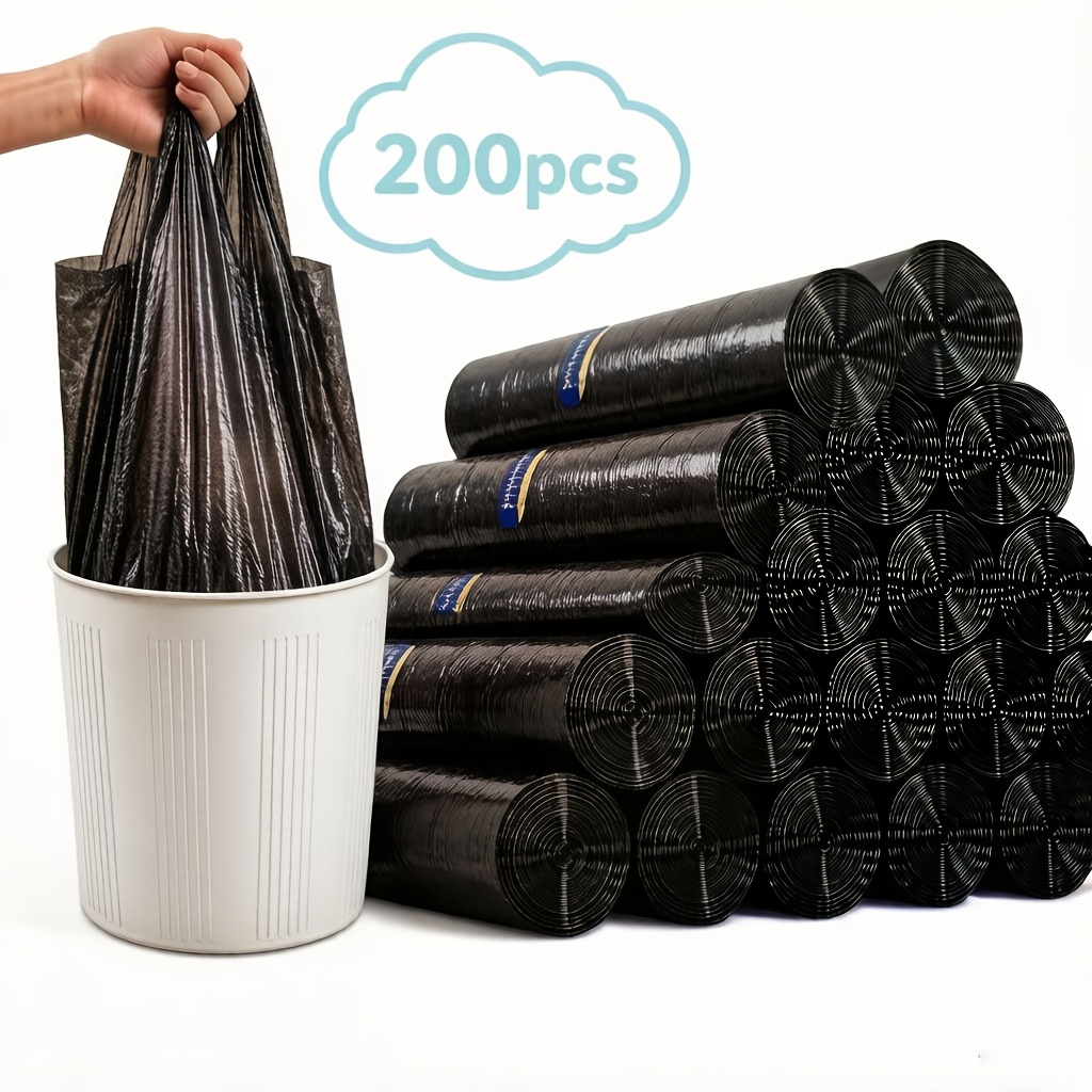 E-shop 200er-Pack verdickte Plastikmüllbeutel im Westen-Stil – Geeignet für Küche, Bad, Wohnzimmer, Schlafzimmer Haushaltsabfalltrennung, Recycling