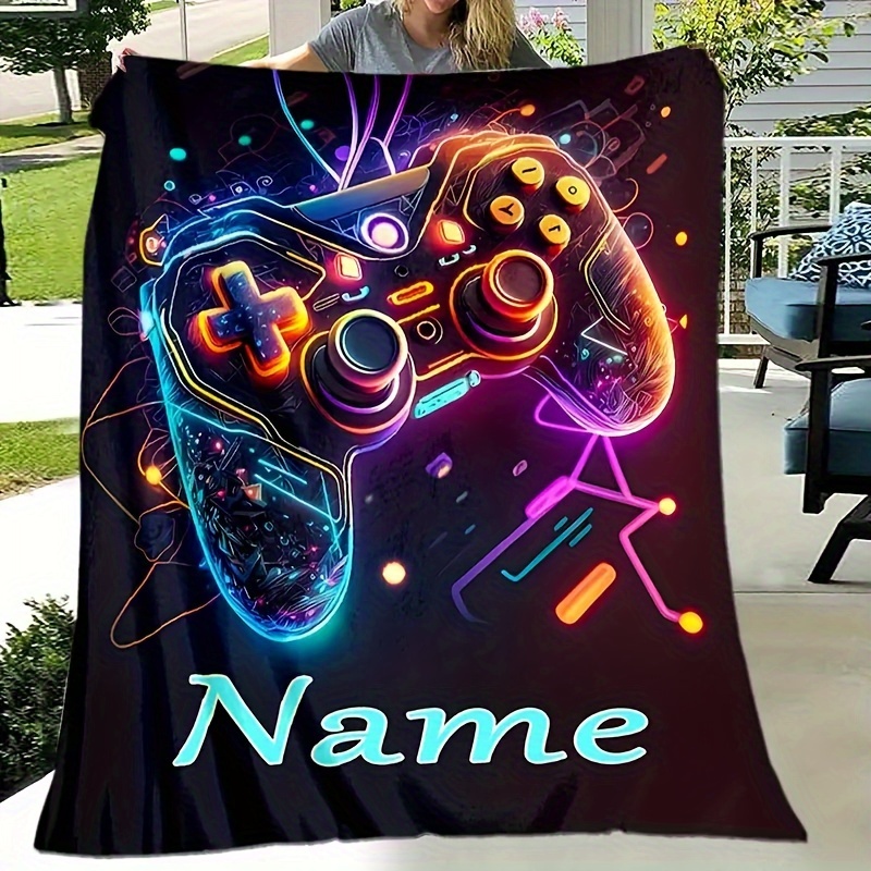 

Custom Gaming Controller Print Blanket - Personalized, Soft And Warm For Couch, Bed, Travel, Camping, Living Room, Office - Machine Washable, , Printed,