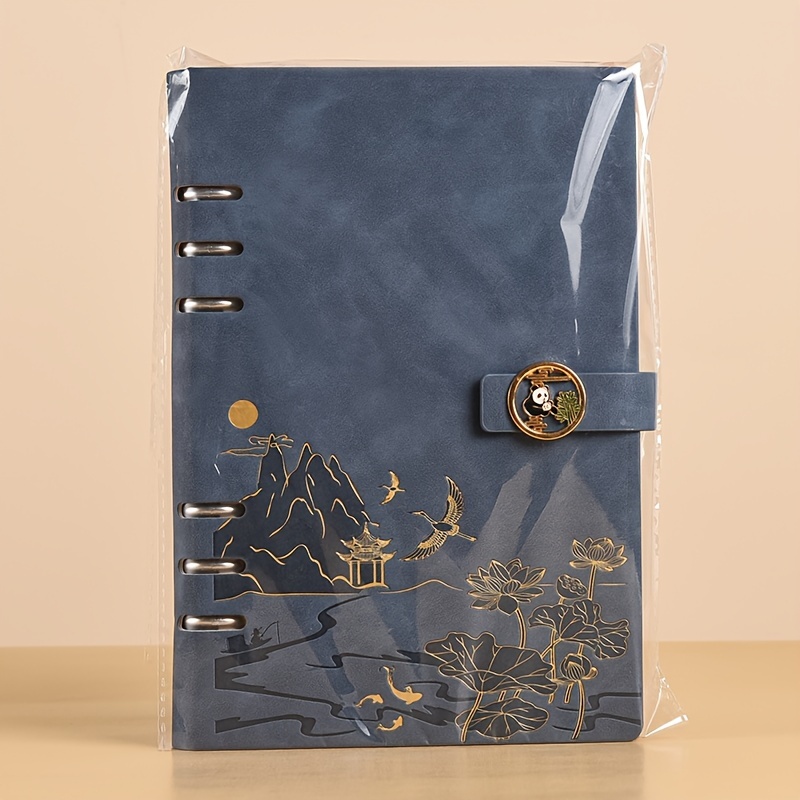 

Vintage-inspired A5 Loose-leaf Notebook With Color-changing Pu Cover And Replaceable Sheets - Ideal For Work Or School