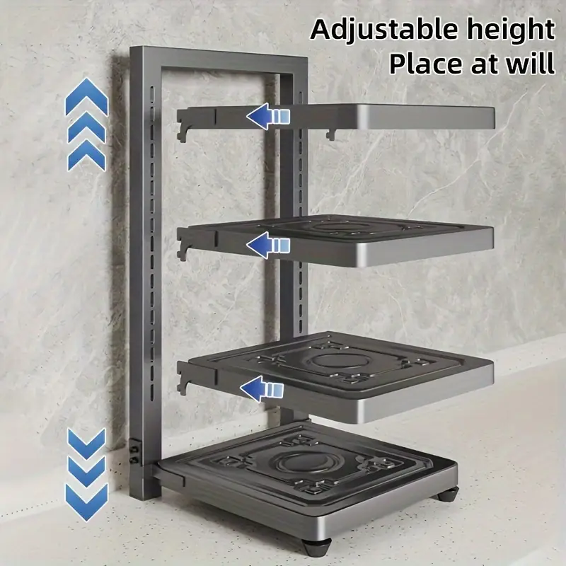 kitchen cabinet under sink pot and bowl storage rack heavy duty pot and bowl storage rack for under sink lid storage rack kitchen cabinet storage rack with 4 adjustable layers Product details 6