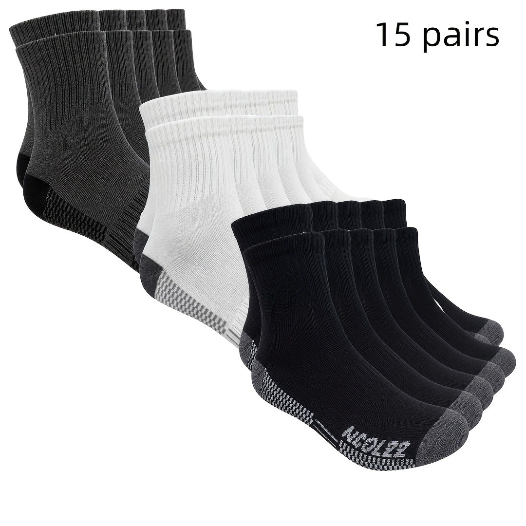 15 Pairs Men's Sports Running Socks, Suitable For Sports