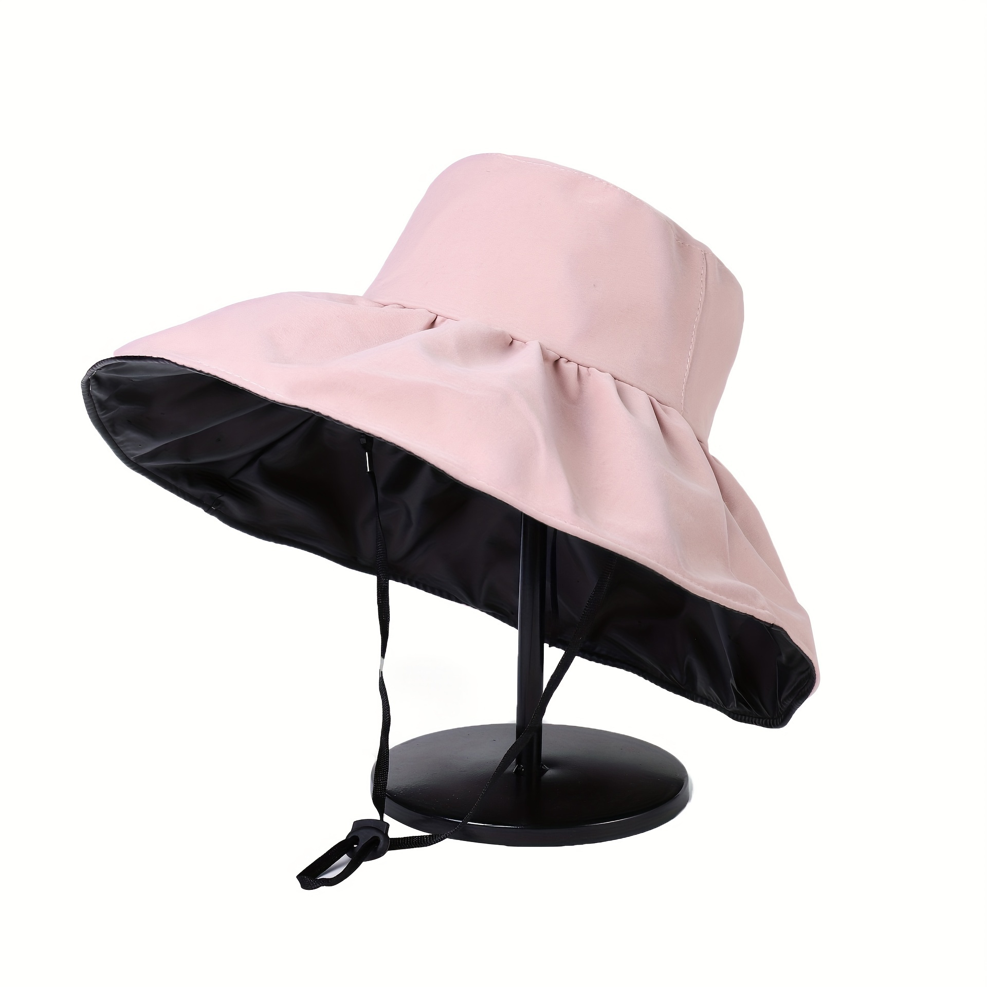Women's Monochrome Beach Hat Foldable Wide Brim Sun Hat - Temu