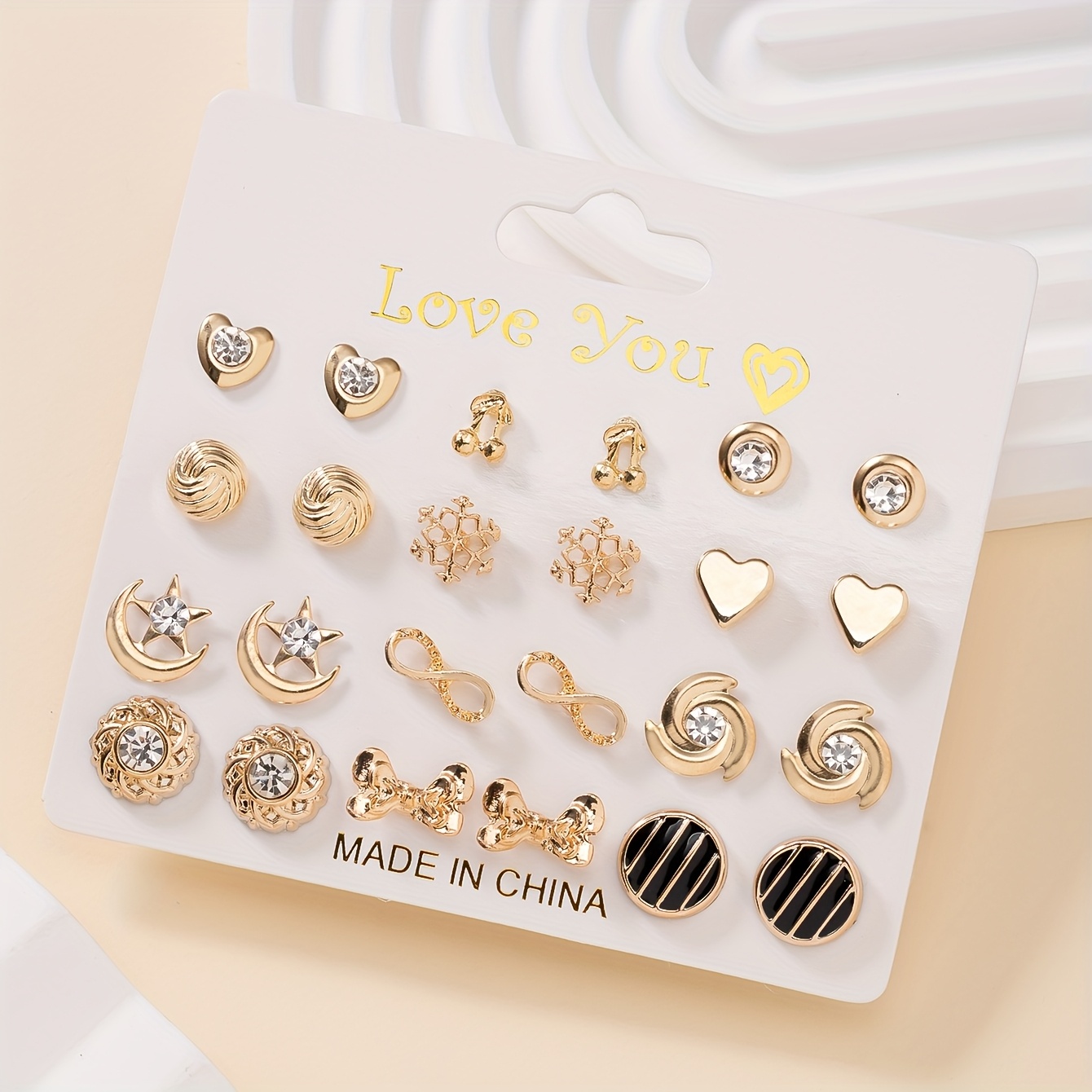 A Set Of 24pcs Earring Set, Bow, Star, Moon, Small Cherry, Ladies' Earrings, Multi-piece Set, Holiday Gift, Daily Wear Jewelry Gift