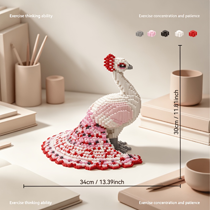 4420pcs peacock building block model creative animal - Temu Germany