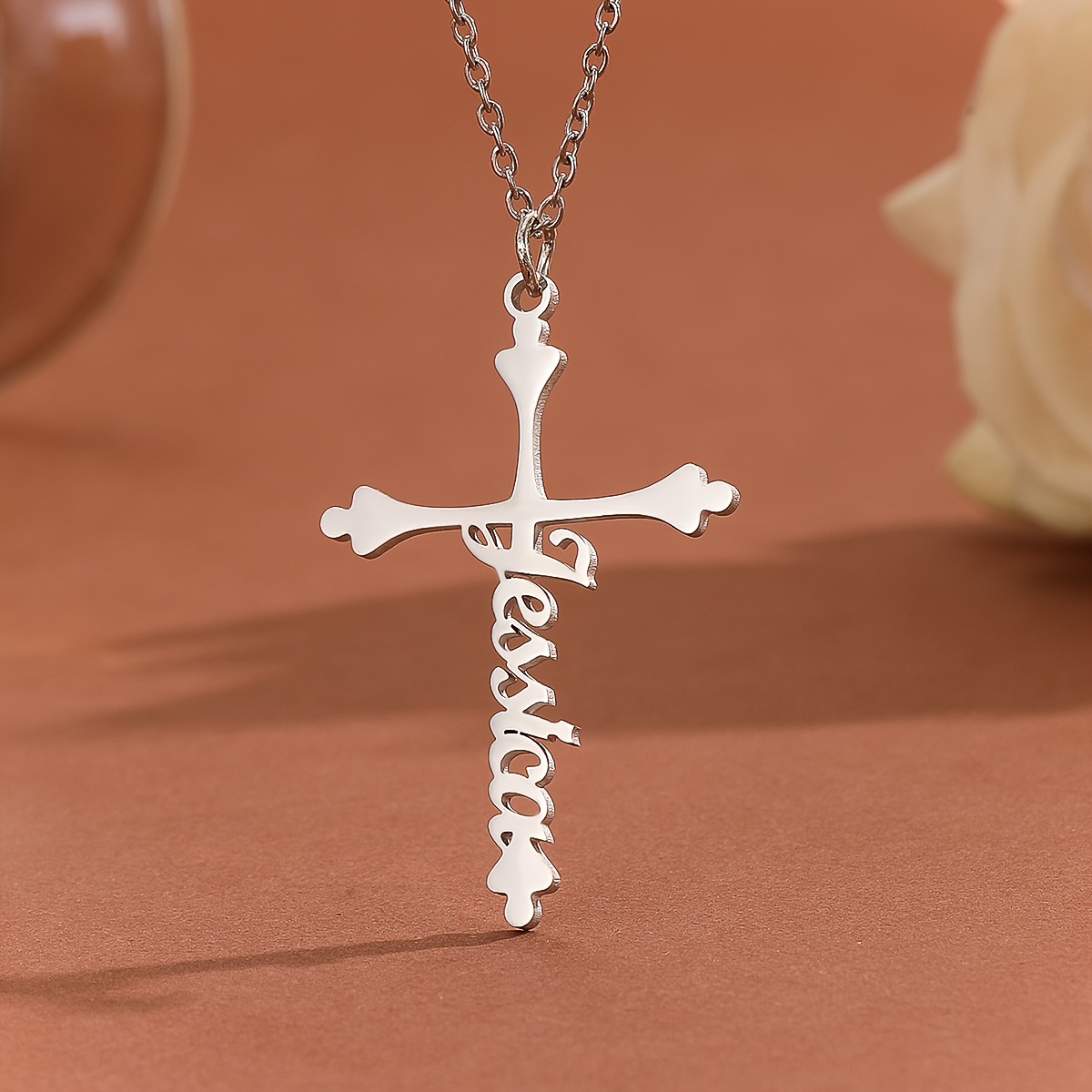Personalized Christian Cross Pendant Necklace for Men and Women