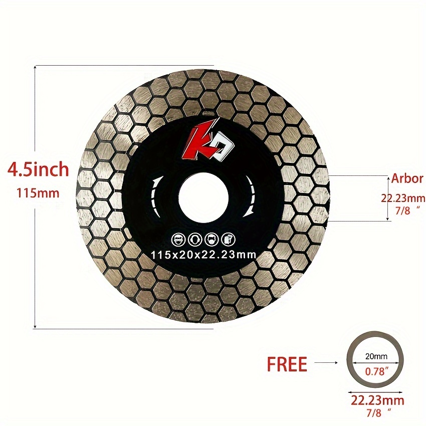 Image of 4.5 Inch Diamond Saw Blade Cutting Disc Wheel For Cutting Porcelain Tiles Granite Marble Ceramics Works With Tile Saw