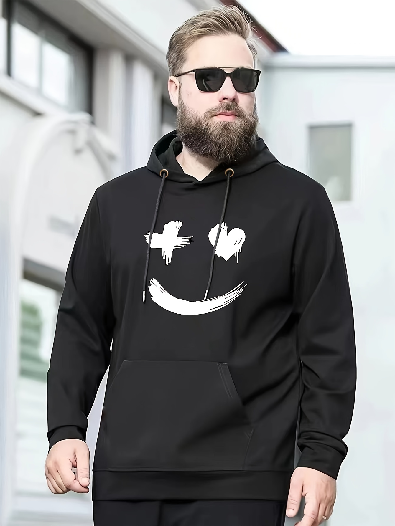 Plus Size Men's Outfits Casual Hoodies Long Sleeve Pullover - Temu