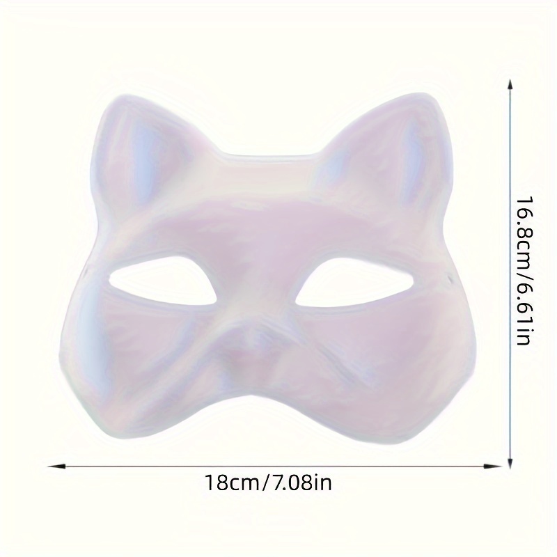 Apettoey 10PCS Cat Masks - White Therian Masks For Masquerade, Halloween, Kids Cosplay & Costume Parties