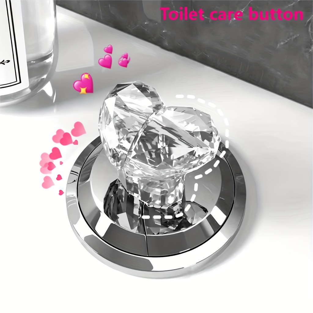 

1pcs Light Luxury Toilet Press Button, Love Heart-shaped Multi-functional Toilet Presser For Protecting Long Nail, Bathroom Flush Universal Lift Cover Auxiliary Device, Toilet Supplies, Home Essential