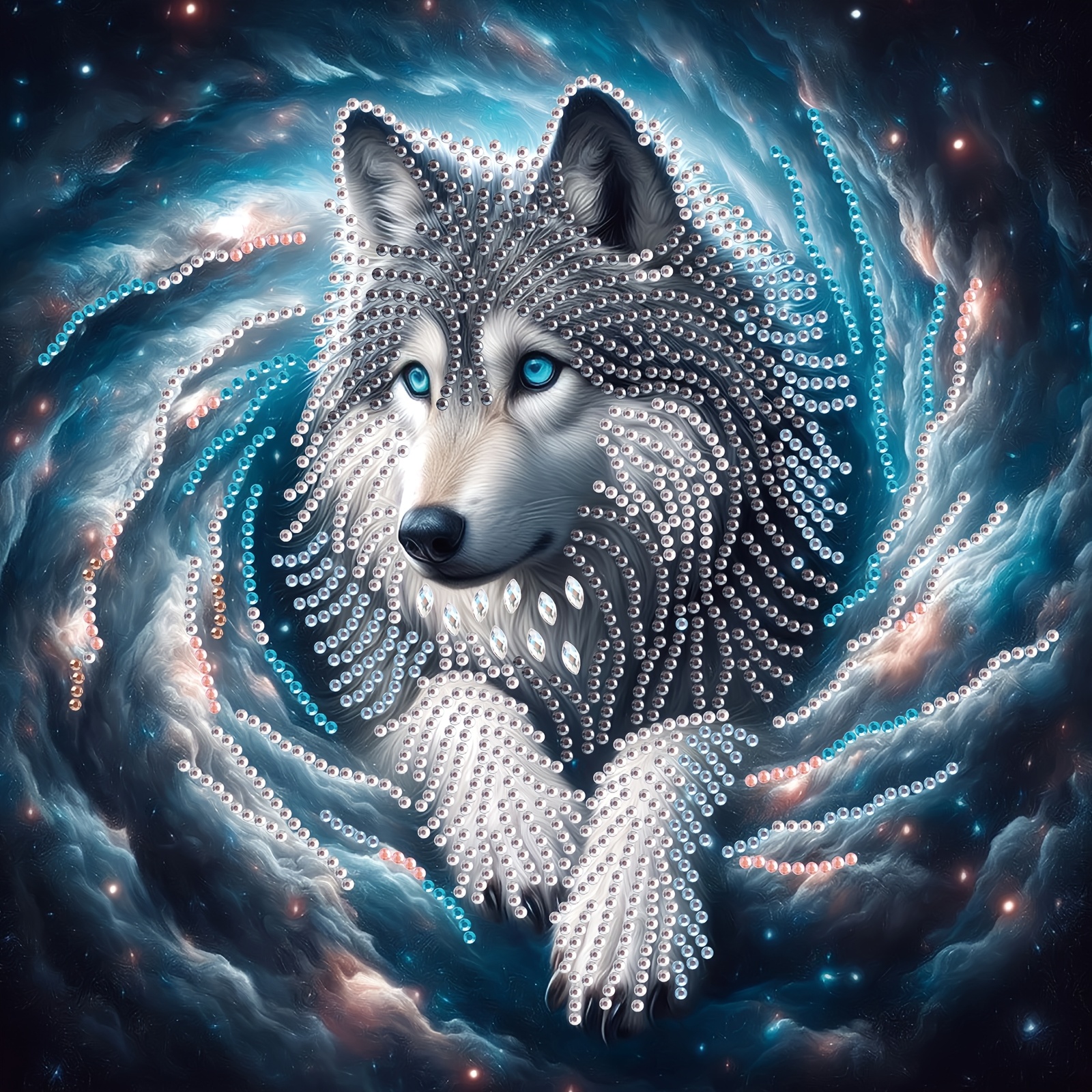 

3d Kit, Wolf Animal Theme, Acrylic Irregular Diamond Art, Diy Embroidery Craft For Home Bedroom Living Room Decor, With Gift Set