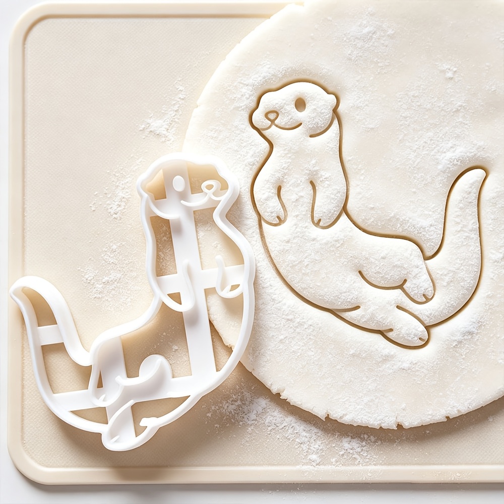 TEMU 1pc Otter Cookie Cutter, 2 Styles (swimming Otter, Holding Hands Otter), Cookie Cutter, Practical Sugar Cutting Tool, Cake Decoration Mold,