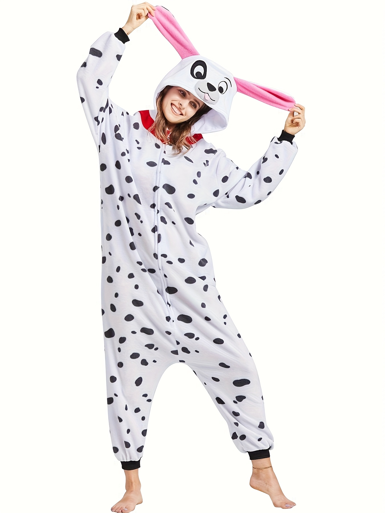 cozy dalmatian dog onesie pajama adults soft polyester Temu
