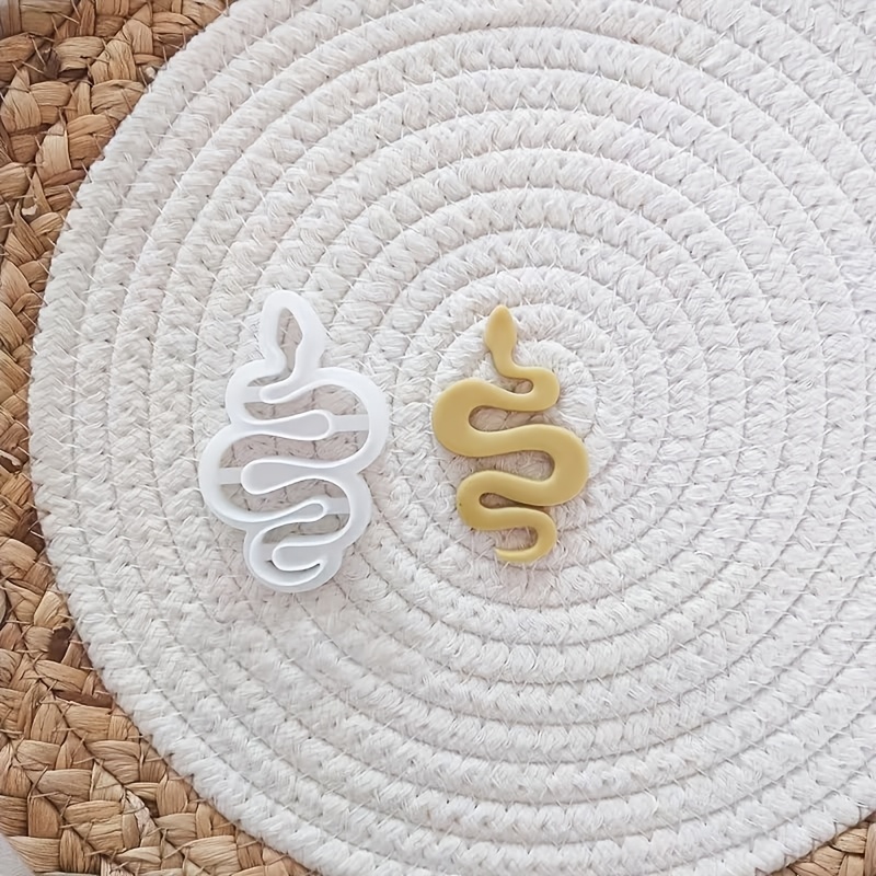 TEMU Exquisito cortador de arcilla con forma de serpiente floral / Cortador de arcilla para impresión 3D de reptiles / Cortador de arcilla para