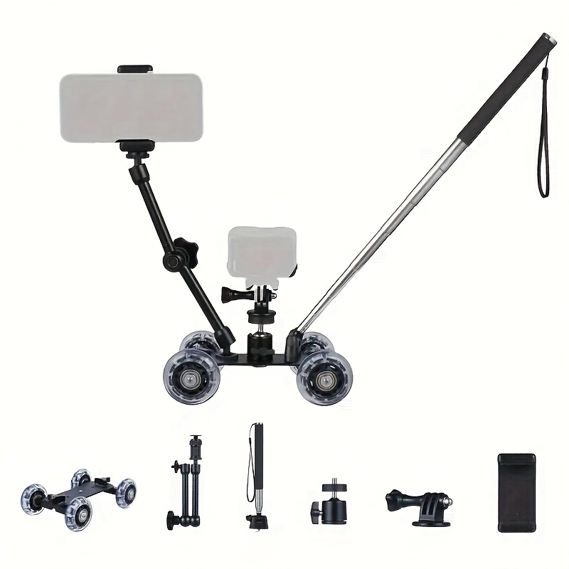 kit slider per fotocamera 6 pezzi - set mini dolly video per angolazioni creative ed estreme, stabilizzatore per fotocamere action e dslr, riprese ad    , design  , rig portatile, per creatori di contenuti Dettagli dell'articolo 0