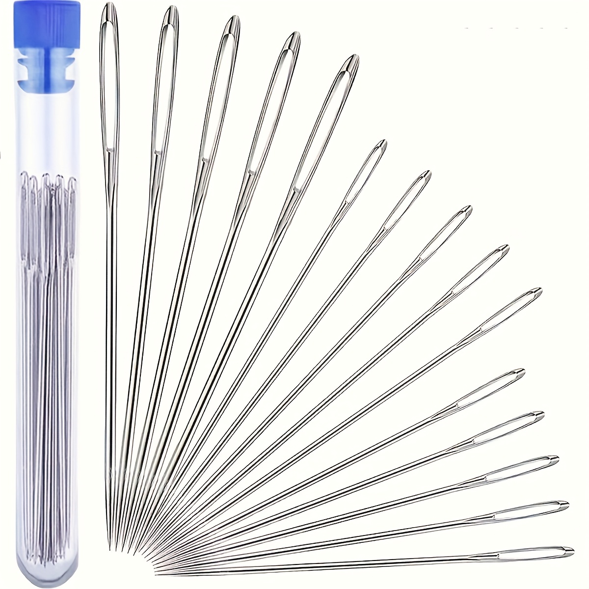 

15pcs Sewing Needles, Easy-to-thread Hand Embroidery Needles For Knitting And Stitch, Polished And Sharp, Silvery Gray