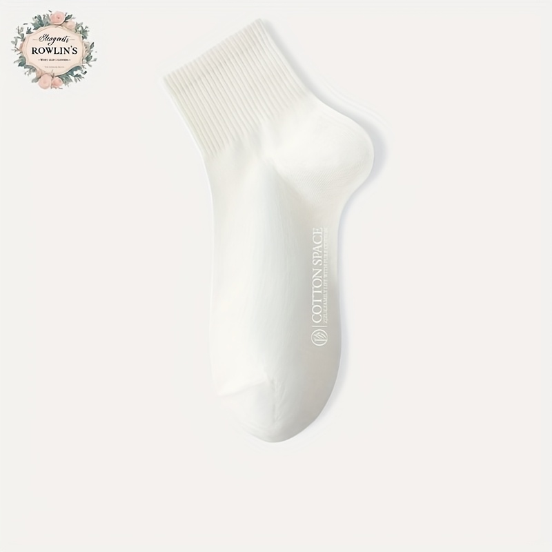 3 Pairs 100% Women's Mid-calf Socks, Comfortable Soft Breathable Crew, Ankle Socks For Daily Casual Wear, Birthday Gift