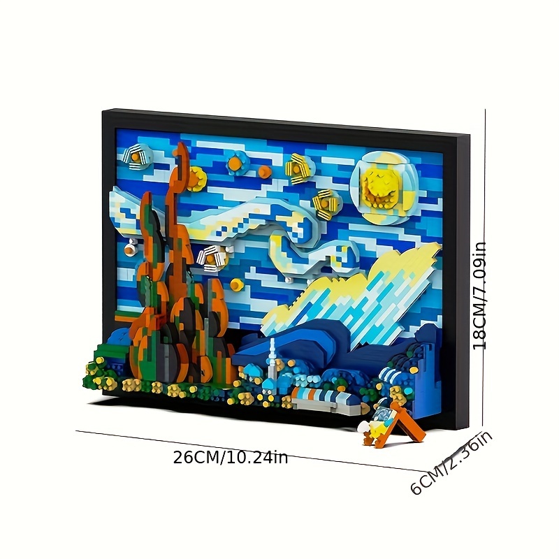 1731pcs 3d starry night building blocks set for adults of