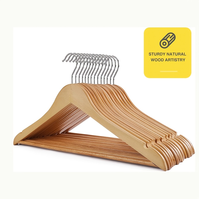 30 20 10pcs heavy duty solid wood clothes hangers suitable for heavy coats jackets dresses space saving sturdy   hangers suitable for home office hotel durable wood hangers for wardrobe wood for fashion enthusiasts