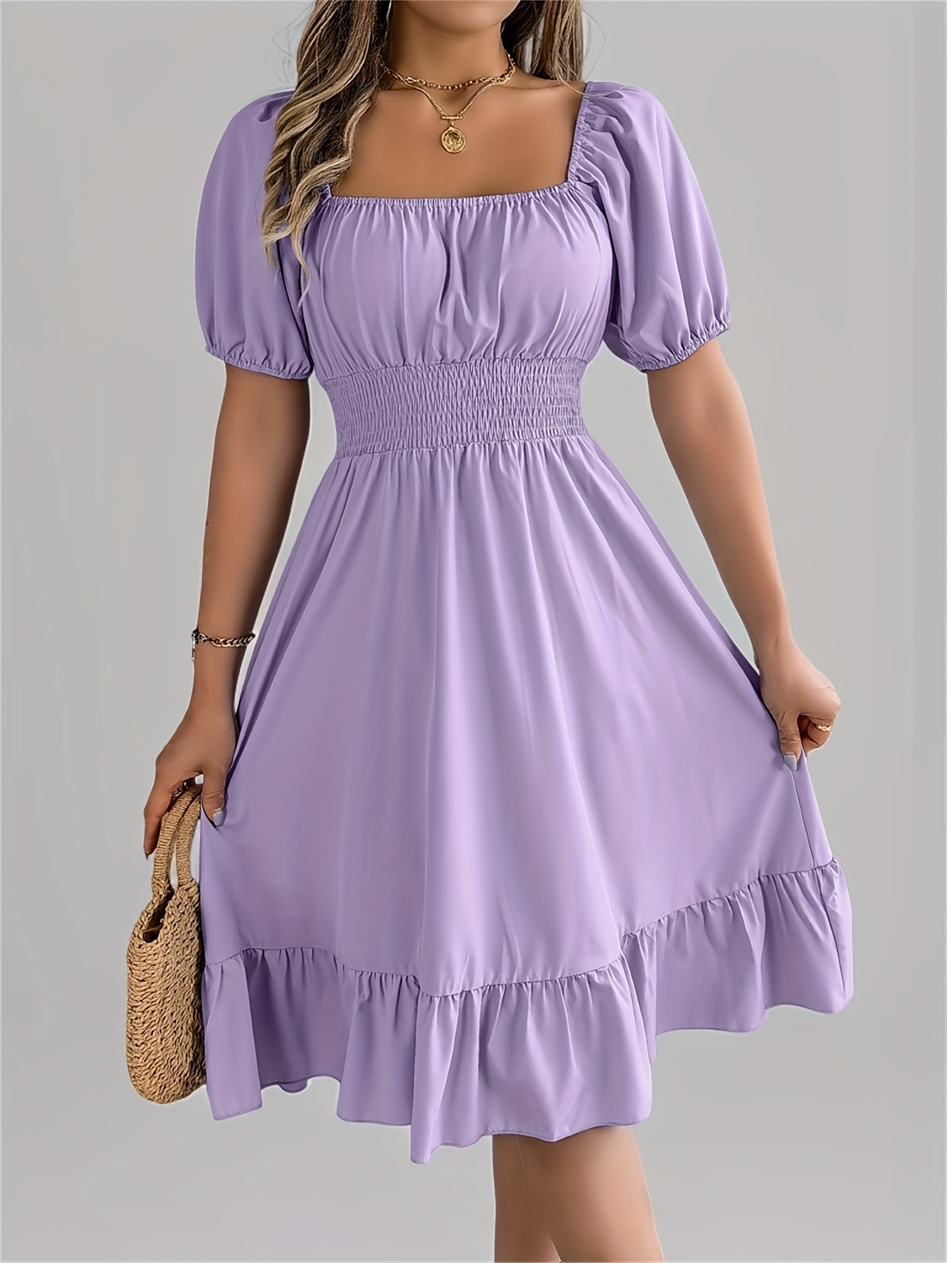 Robe D'Été Femme Col Rond - Ourlet Volants, Bretelles Spaghetti, Style Plage Bohème