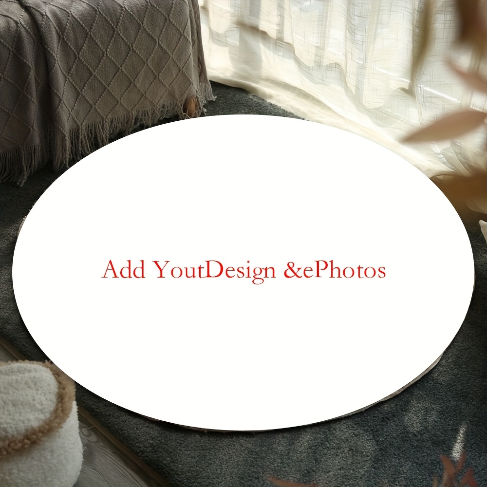 1pc, Personalized Round Area Mat With Photo, Text, Logo, Name, Custom Anti Floor Mats Customized Circle Mat For Bedroom Bathroom Living Room Entryway Patio Office Decor