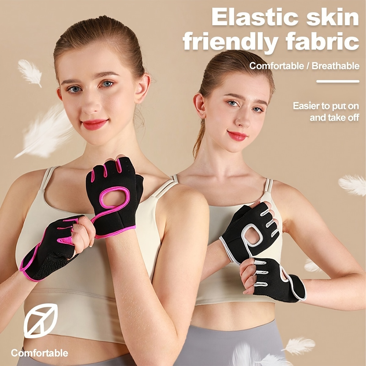 

1 Pair Adjustable Unisex Non-slip Breathable Sports Half-finger Gloves, Suitable For Weight Lifting And Cycling Fitness