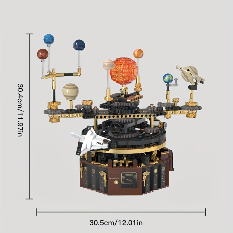 [no Original Box] 1098pcs Home Decoration Solar System Planetarium Building Block Set For Gift, T2004 Model Block Brick For Birthdays, Valentines Gift.