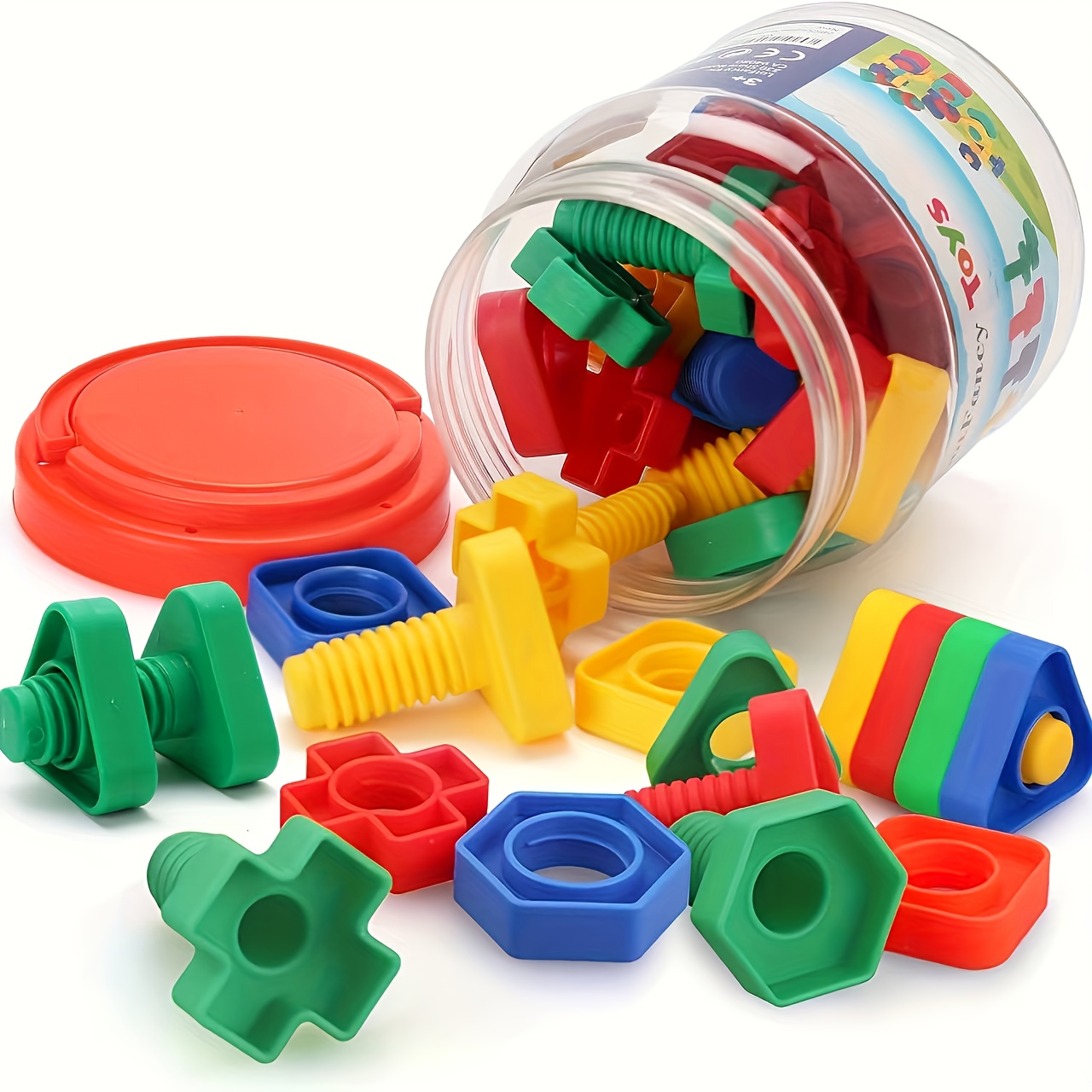 a set of 8 nuts and bolts a toy for fine motor   featuring shape and color matching building games for   combinations and colorful screw and nut toys designed to enhance     and cognitive skills