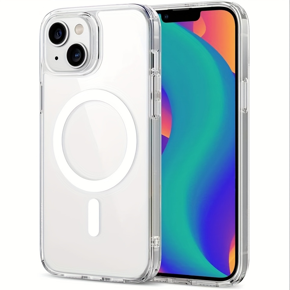 TEMU Phone Case - Phone Case - For Iphone Cases, Magnetic Protective Cases, Shockproof Protection, Transparent Magnetic Phone Cases, Suitable For
