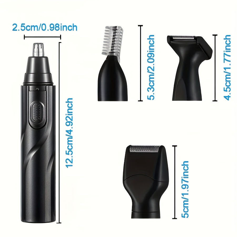 4 in 1 professional grooming kit with nose hair trimmer eyebrow trimmer sideburns trimmer and fine shaver mens personal care tools   1 aa battery battery not included portable and   best gifts for men Product details 1