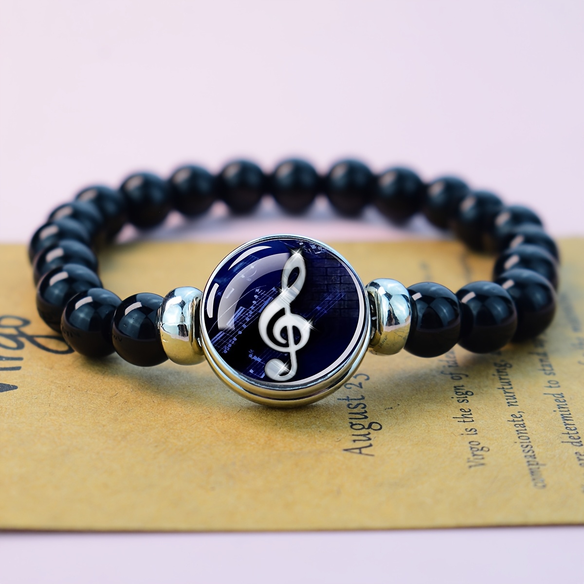 TEMU 1pc Music Beaded Bracelet For Music Lovers Fashion Jewelry Gift For Women And Men