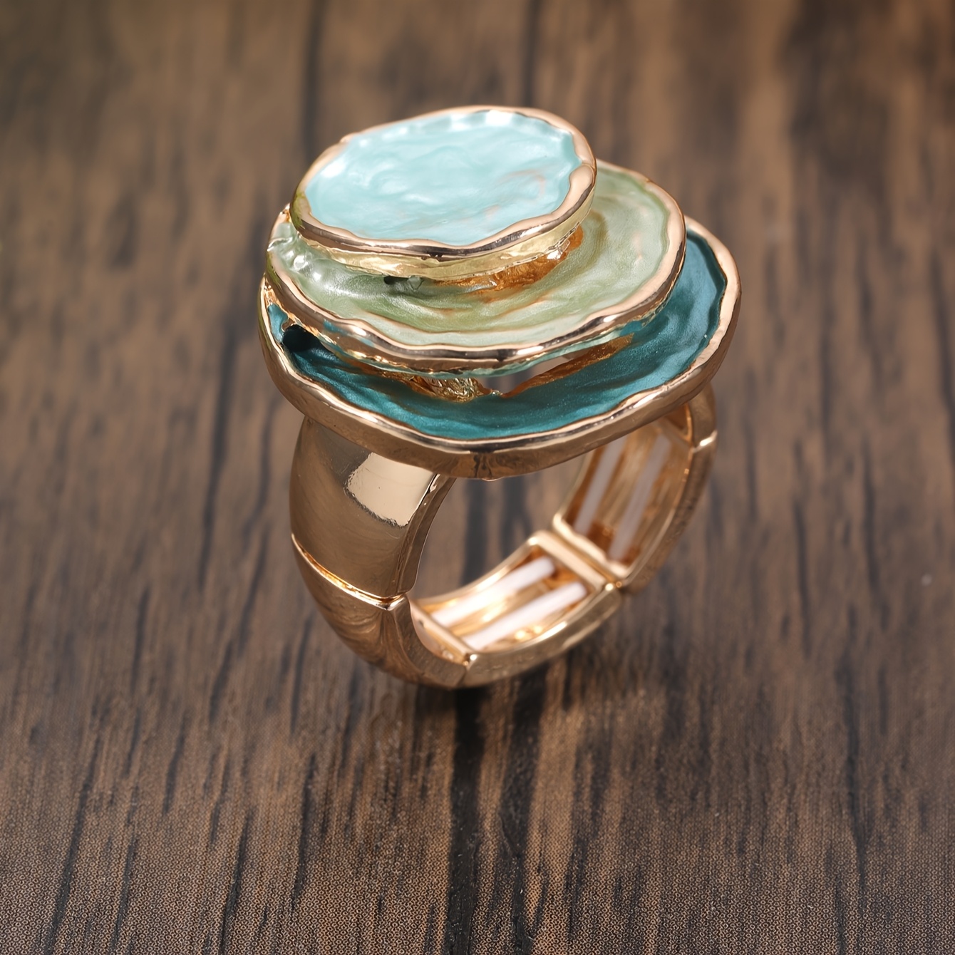 Women's Thin Paint Enamel Zinc Alloy Round Decorative Ring