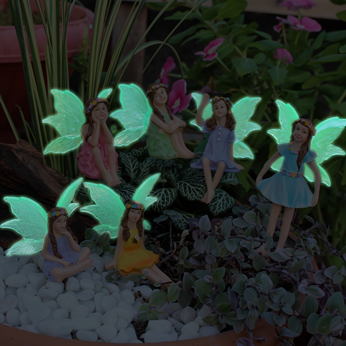 Decorazione Da Giardino Bohemian Fate - Vaso Acrilico 2D Con Fate E Cervo Per Esterni