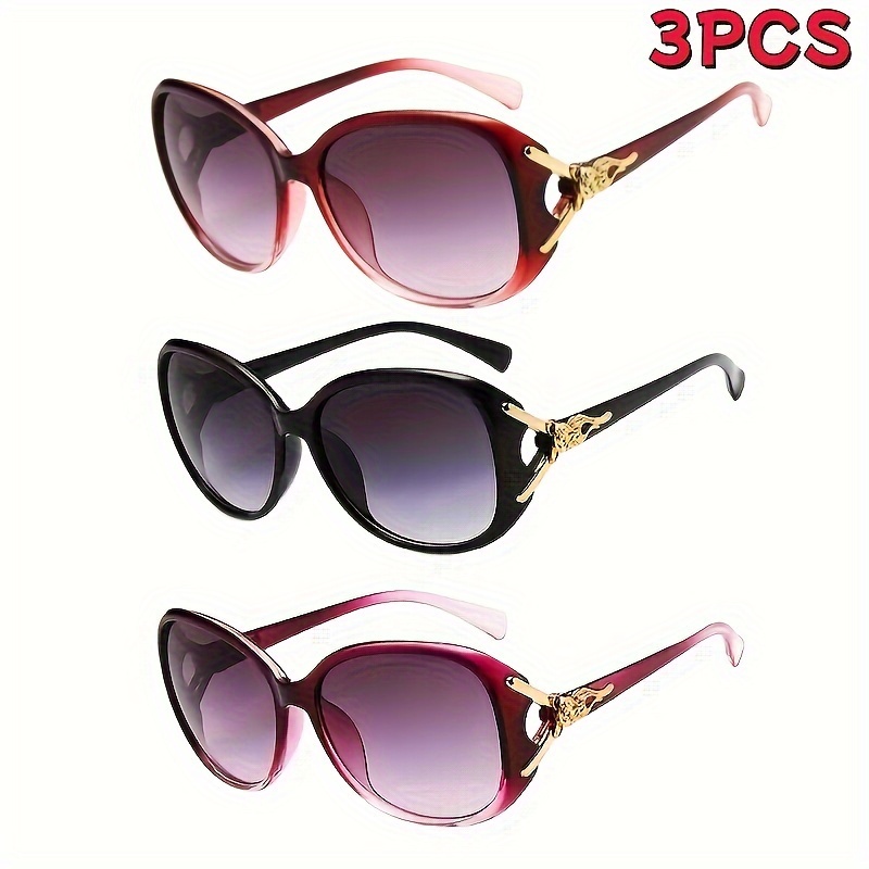 

3 Pairs Of Paleshy High-value Fashionable Women' Glasses, Vacation X Casual Uv Protection Fashion Glasses