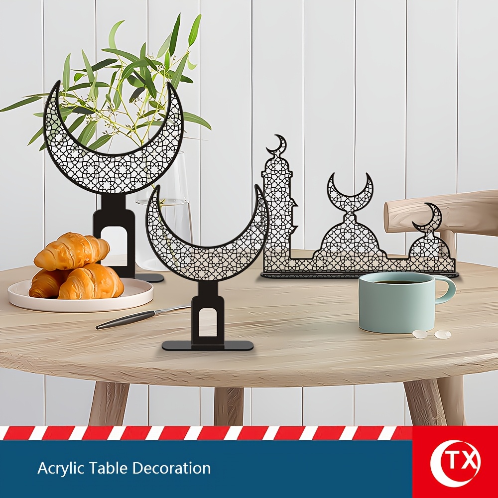 

Décoration de Table Islamique Élégante en Acrylique en de Croissant - Parfaite pour le Ramadan, la & Célébrations Générales, Améliore l' , TX