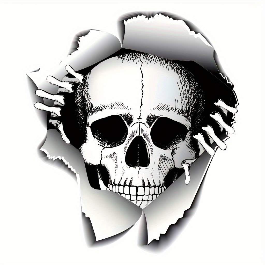 Image of Spooky Bathroom Decal - Removable Pvc, Reusable Cartoon Sticker For Bedroom, Living Room & Bathroom Decor, 11.8" X 11.8