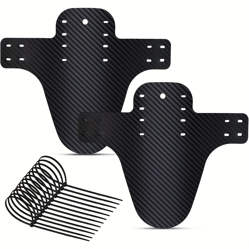 Image of 1/2pcs Carbon Pattern Bicycle Fender Portable Mud Guard Bike Front Rear Wheel Mudguard Ultralight Mtb Fender Fits 26", 27.5", 29" Plus Size And Bikes.