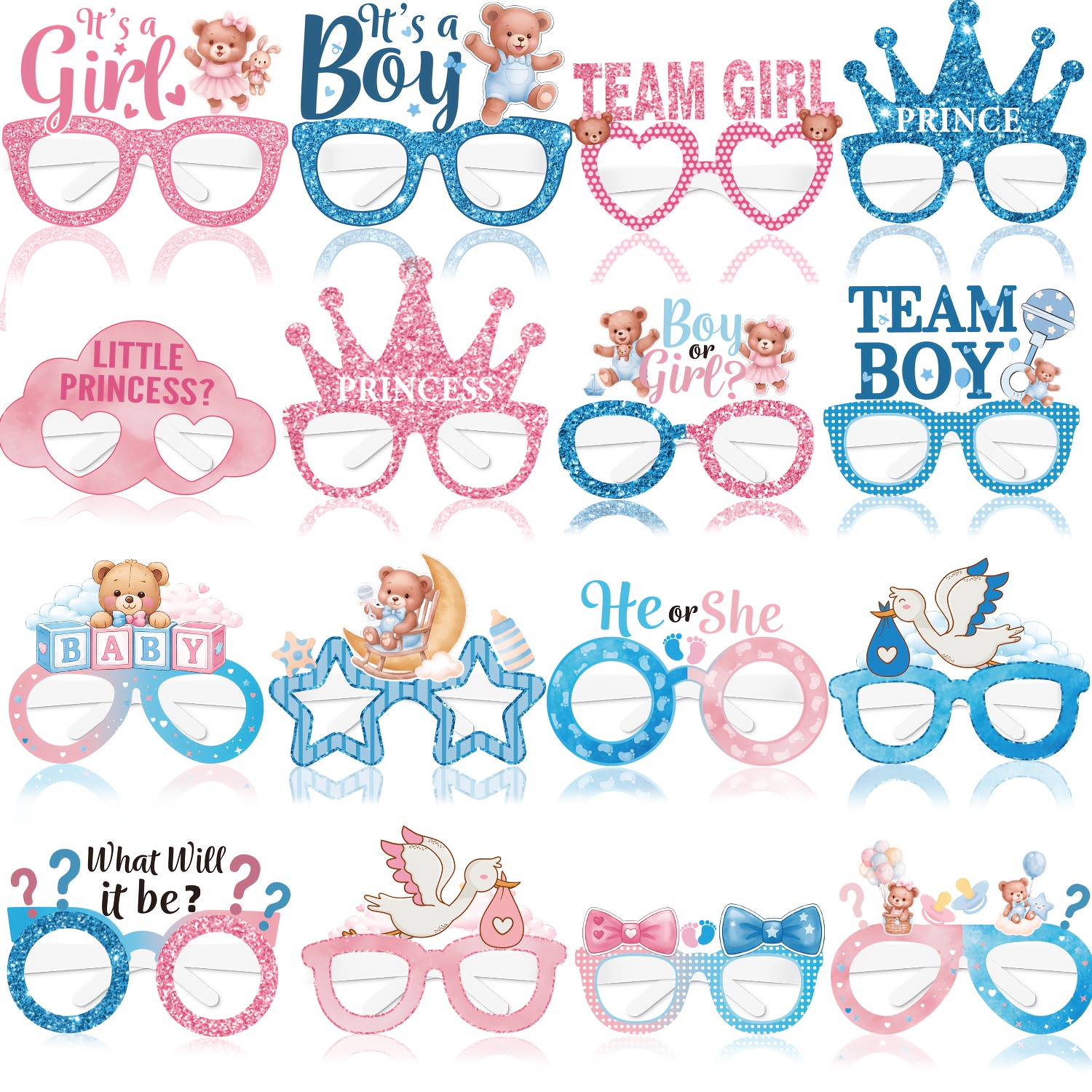 TEMU 16pcs, Accessoires de de Fête, Décorations de Fête de de , Lunettes en Papier de de sur le Thème des , Diverses Lunettes de de d' pour les